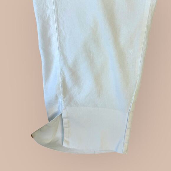 J.Jill Linen Stretch Cropped Lounge Pants Pullon Straight Leg Slit Hem XL White - Picture 9 of 14